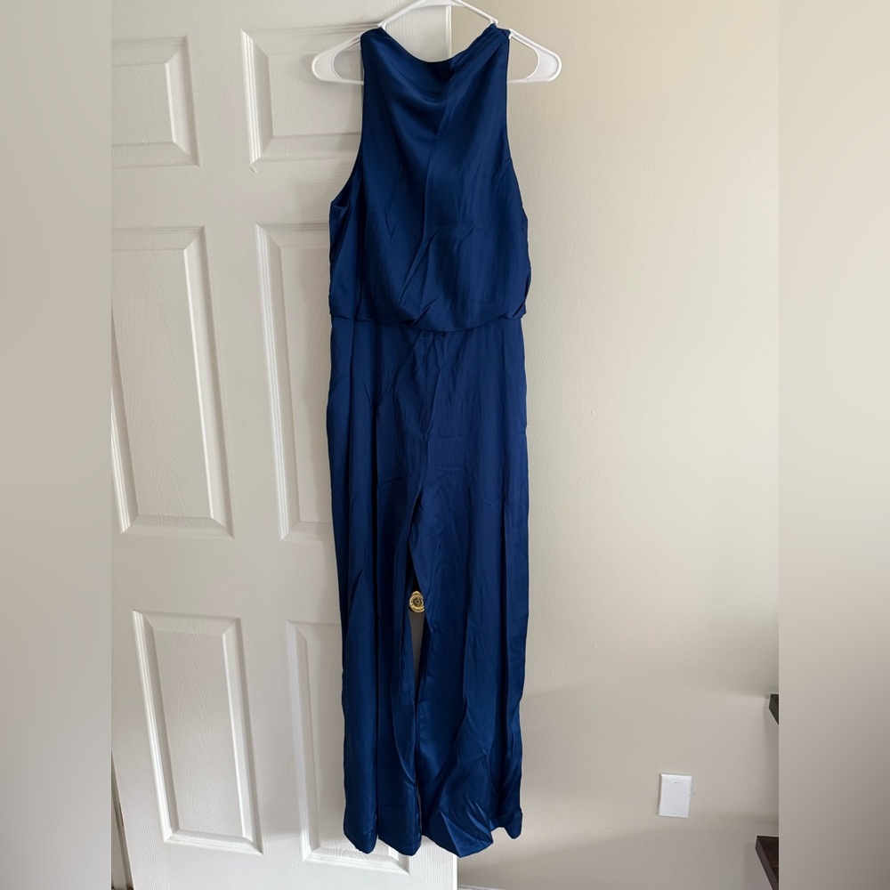 Abercrombie & Fitch Navy Blue Silk Jumpsuit